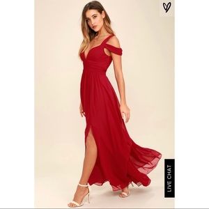Lulus Formal Wine Red Maxi Dress